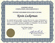 Certificate of completion and competency
