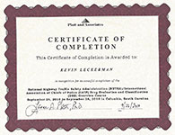 Certificate of completion